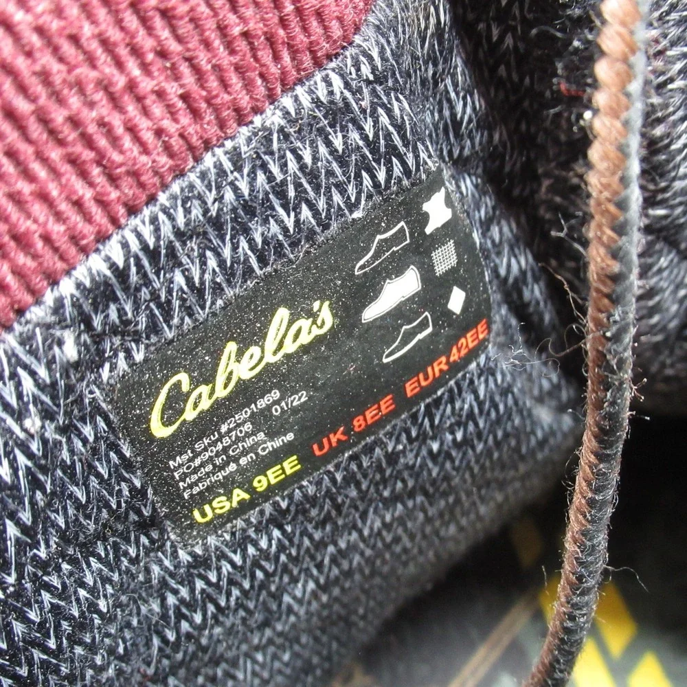 Cabelas Mens 9 EE Hunting Boots Brown Gore Tex Leather Waterfowl Work Iron Ridge